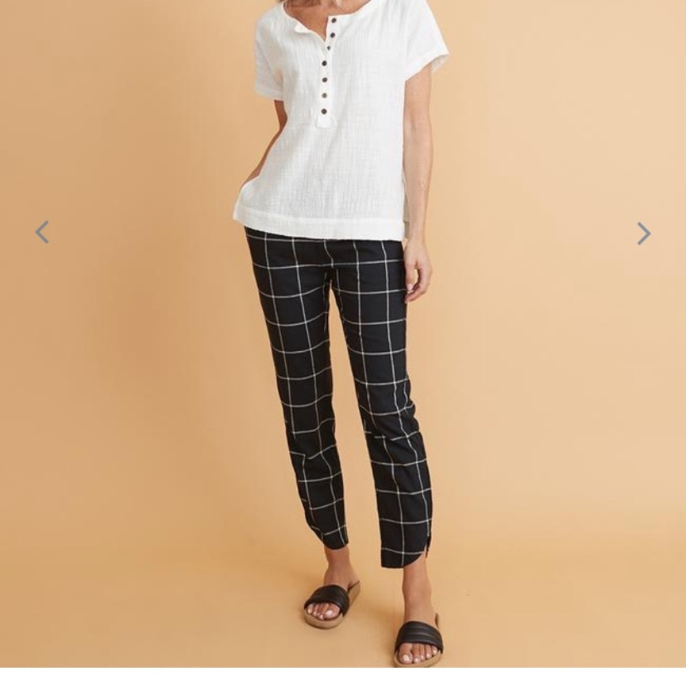 Marine Layer Allison Pant Windowpane print Medium
